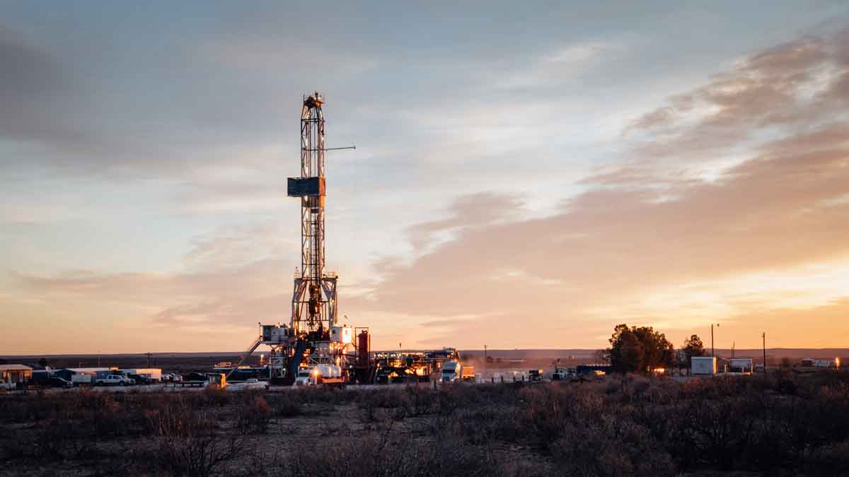 Oil Rig at Sunrise in New Mexico